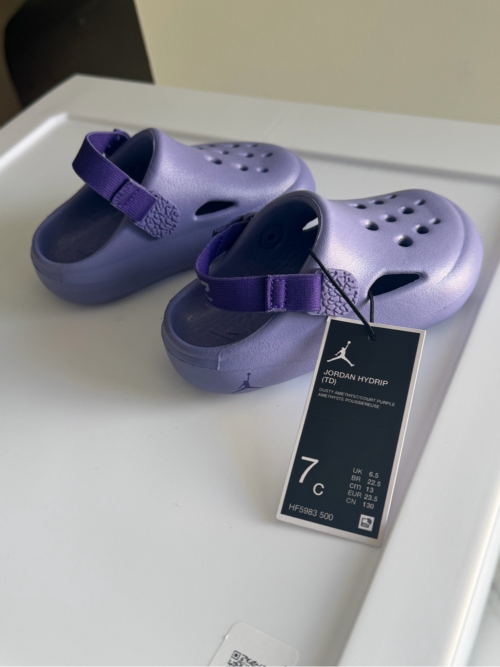 Jordan Hydrip Kids' Purple Foam Clogs with Adjustable Heel Strap